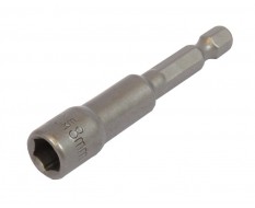 Bit Adapter Stecknuss 1/4" Sechskant - 8 mm Schlüsselweite. Länge 65 mm - Nuss Adapter magnetisch für Akkuschrauber