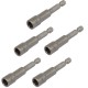 Bit Adapter Stecknuss 1/4" Sechskant Set 5 Stk. - 8 mm Schlüsselweite. Länge 65 mm - Nuss Adapter magnetisch für Akkuschrauber