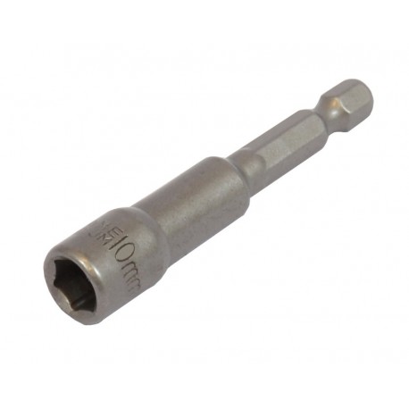 Bit Adapter Stecknuss 1/4" Sechskant - 10 mm Schlüsselweite. Länge 65 mm - Nuss Adapter magnetisch für Akkuschrauber