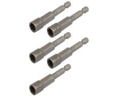 Bit Adapter Stecknuss 1/4" Sechskant Set 5 Stk. - 11 mm Schlüsselweite. Länge 65 mm - Nuss Adapter magnetisch für Akkuschrauber