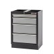 Werkbank aus Metall mit 4 Schubladen und Hartholzplatte 68 x 46 x 94,8 cm