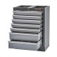 Werkbank aus Metall mit 7 Schubladen und Hartholzplatte 68 x 46 x 94,8 cm