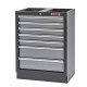 Werkbank aus Metall mit 7 Schubladen und Hartholzplatte 68 x 46 x 94,8 cm