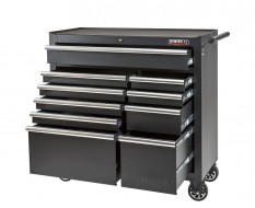 Profi Werkstattwagen 10 Schubladen Matt Schwarz mit soft close System -Werkzeugwagen 6 Schubladen mattschwarz