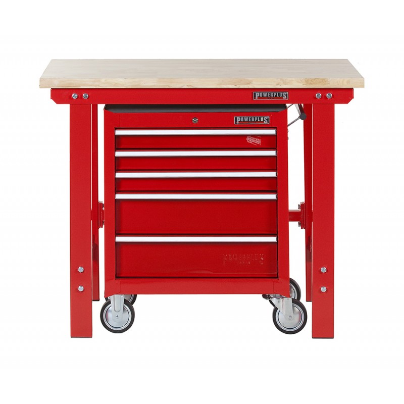 Profi Werkbank 120 cm + Werkstattwagen ( Rot ) 5 Schubladen Powerplustools GmbH Profi Werkbank 120 cm + Werkstattwagen ( Rot ) 5 Schubladen Powerplustools GmbH
