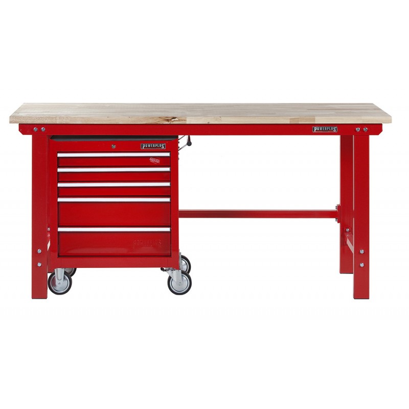 Werkbank 200 cm + Werkstattwagen ( Rot ) 5 Schubladen Powerplustools GmbH Werkbank 200 cm + Werkstattwagen ( Rot ) 5 Schubladen Powerplustools GmbH