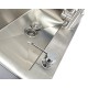 Werkzeugschrank aus Metall mit 2 Türen und Waschbecken aus Edelstahl 68 x 46 x 95 cm
