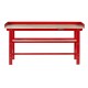 Werkbank 200 cm - Stahl ( Rot ) Hartholz - Kap. 1000 kg. + 7 cm. Rand