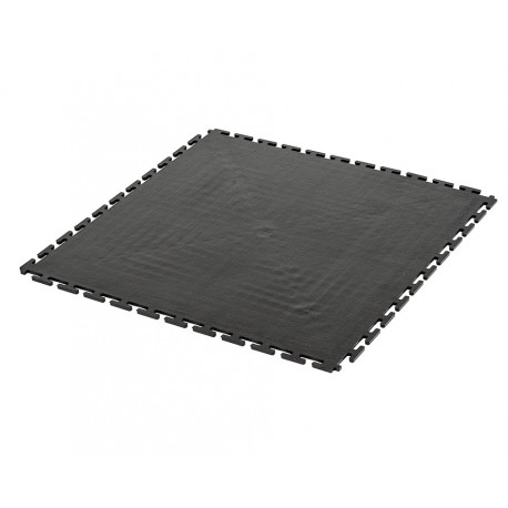 PVC Klick Fliesen schwarz 500 x 500 x 6 mm. Bodenfliesen für den industriellen Einsatz - Hammerschlag mit Anti-Rutsch-Profil