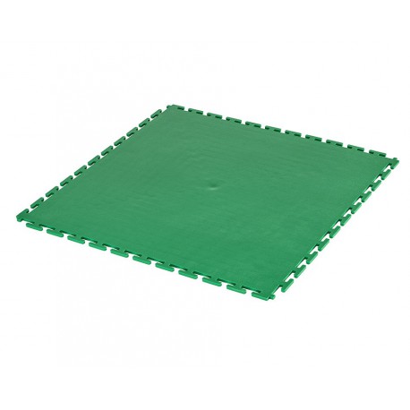 PVC Klick Fliesen grün 500 x 500 x 6 mm. Bodenfliesen für den industriellen Einsatz - Hammerschlag mit Anti-Rutsch-Profil