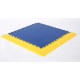 PVC Klick Fliesen blau 500 x 500 x 7 mm. Industrieller Werkstattboden mit runden Noppen