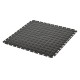 PVC Klick Fliesen schwarz 500 x 500 x 7 mm. Industrieller Werkstattboden mit runden Noppen