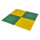 PVC Klick Fliesen gelb 500 x 500 x 7 mm. Industrieller Werkstattboden mit runden Noppen