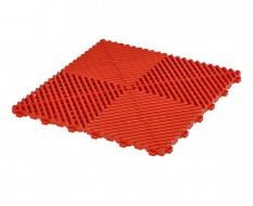 Klickfliesen offen rot 395 x 395 x 18 mm - Kunststoff Bodenfliese mit offener Struktur