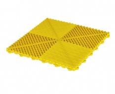 Klickfliesen offen gelb 395 x 395 x 18 mm - Kunststoff Bodenfliese mit offener Struktur