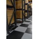 PVC Klick Fliesen schwarz 500 x 500 x 6 mm. Bodenfliesen für den industriellen Einsatz - Hammerschlag mit Anti-Rutsch-Profil