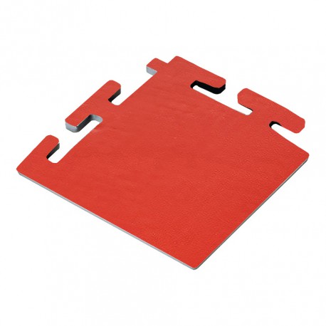 PVC Eckstück rot 100 x 100 x 6 mm. für industrielle PVC Klickfliesen
