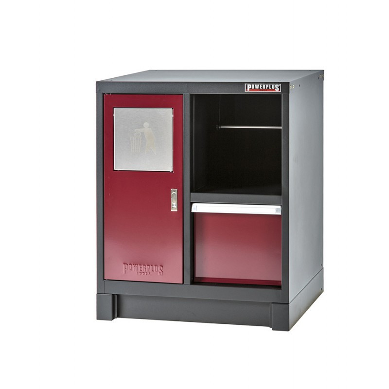 Werkzeugschrank mit Mülleimer Rot kaufen. Powerplustools.de