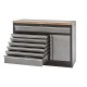 Werkzeugschrank / Werkbank aus Metall mit 7 Schubladen und einer Scharniertür mit Hartholzplatte 136 x 46 x 91 cm