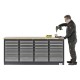 Profi Werkbank - Montagetisch 215 x 70 x 95 cm. mit 24 Schubladen und Hartholzplatte