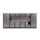 Komplette Werkstatteinrichtung mit Hartholzplatte, Werkstatt Set 455 x 200 cm - 19 Schubladen