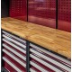 Komplette Werkstatteinrichtung Heavy duty rot, Werkbank mit Metallarbeitsplatte, 12 Schubladen, 379,5 x 200 cm