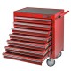 Werkstattwagen Rot mit 7 Schubladen und Einzelarretierung - Niedrige Ausführung