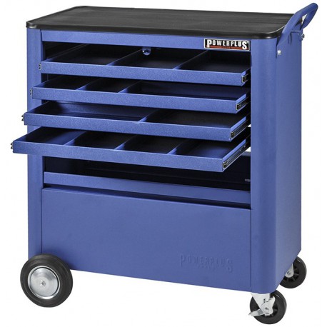 Werkstattwagen blau Jalousien mit 4 Schubladen beidseitig ausziehbar - Rollwagen Jalousinen