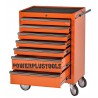 Werkstattwagen Orange 7 Schubladen - davon 5 Schubladen gefüllt mit Werkzeug in Schaumstoffeinlage