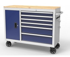 Werkzeugwagen - Mobile Werkbank mit 6 Schubladen und Werkzeugschrank ABM.117 x 46 x 94 cm. N.W. 77,9 kg