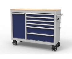 Werkzeugwagen - Mobile Werkbank mit 7 Schubladen und Werkzeugschrank ABM.117 x 46 x 94 cm. N.W. 86,9 kg.