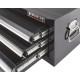 Profi Werkbank 150 cm grau inkl. Werkzeugkiste 3 Schubladen in schwarz