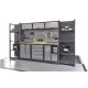Komplette Werkstatteinrichtung mit Hartholzplatte und Lagerregalen, Werkstatt Set 342 x 46 x 200 cm - 5 Schubladen
