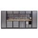 Komplette Werkstatteinrichtung mit Hartholzplatte, Werkstatt Set 392 x 46 x 200 cm - 15 Schubladen