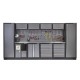 Komplette Werkstatteinrichtung mit Metallarbeitsplatte, Werkstatt Set 392 x 46 x 200 cm - 15 Schubladen