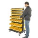 Mobiles Lagerregal mit 48 Lagerkasten – Rollwagen für Lagersichtboxen – Montage Rollwagen für Lagerboxen