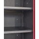 Hochschrank Metall Rot / Werkstattschrank 60 breit 57 tief und 200 cm hoch - 1 Tür.