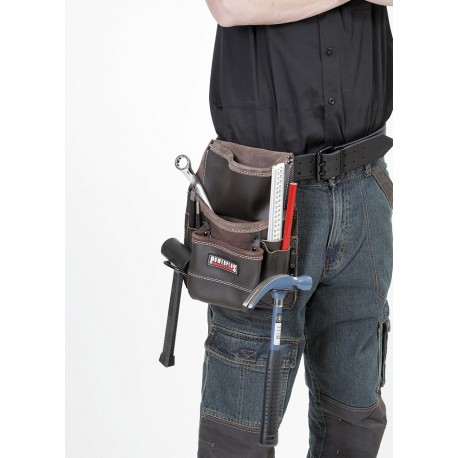 Werkzeugtasche für Gürtel - Leder mit 2 Hammerhalter