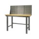 Werkbank 150 cm in grau mit Werkzeuglochwand in Grau