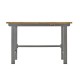 Werkbank 150 cm in grau mit Werkzeuglochwand in Grau