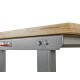 Werkbank 150 cm in grau mit Werkzeuglochwand in Grau