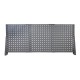 Werkbank 150 cm in grau mit Werkzeuglochwand in Grau
