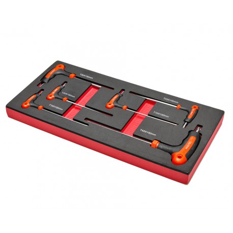 Torx T-Griff Set 6-teilig - Torx T-Schlüsselsatz in Schaumstoffeinlage