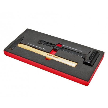 Hammer Set 2-teilig - Gummihammer und Schlosserhammer in Schaumstoffeinlage