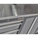 Werkstatt Set mit Metallarbeitsplatte,  Lochwand Mattschwarz, 3 x Hängeschrank - 9 Schubladen - 264 x 46 x 94,6 cm