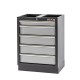 Werkstatteinrichtung mit Hartholzplatte, Lochwand Mattschwarz, Werkzeugschrank aus Metall - 332 x 46 x 200 cm