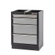 Werkstatteinrichtung mit Hartholzplatte, Lochwand Mattschwarz, Werkzeugschrank aus Metall - 332 x 46 x 200 cm