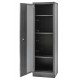 Werkstatteinrichtung mit Hartholzplatte, Lochwand Mattschwarz, Werkzeugschrank aus Metall - 332 x 46 x 200 cm