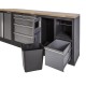 Werkstatt Set mit Hartholzplatte, Lochwand Mattschwarz, 10 Schubladen - Werkstatteinrichtung 272 x 46 x 94,5 / 199,5 cm