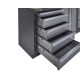 Werkstatteinrichtung mit Hartholzplatte 17 Schubladen, Lochwand Mattschwarz - Werkstatt Set 272 x 46 x 94,5 / 199,5 cm